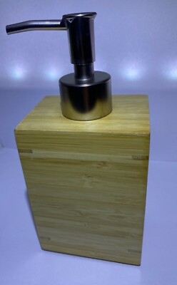 IKEA DRAGAN Bathroom Kitchen Liquid Soap Dispenser Bamboo Wood Decor