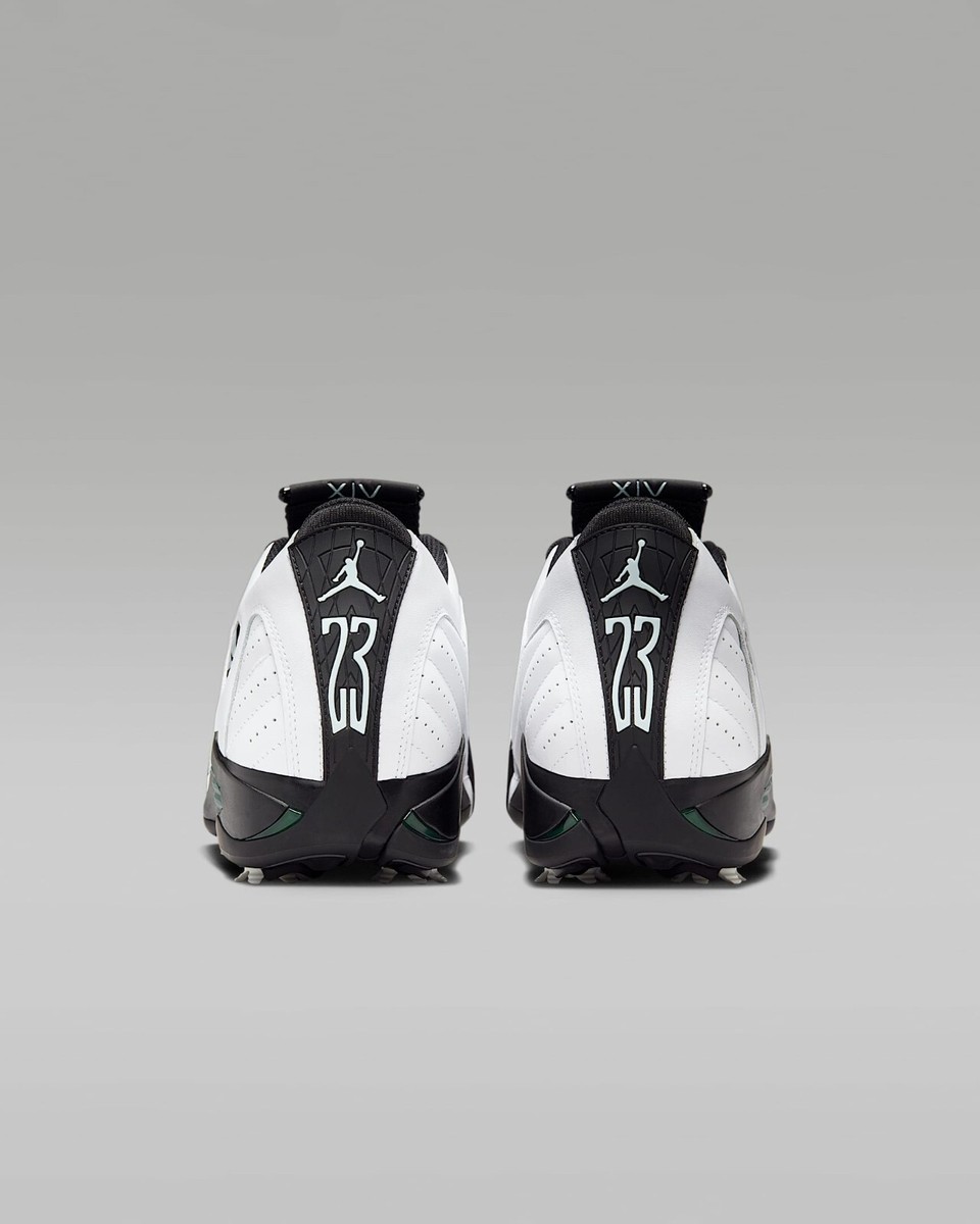 ◆Nike◆ Air Jordan 14 G Golf Shoes HJ7710-100 Jordan 14 Golf Oxidized Green HJ7710-100 | SneakerNews.com