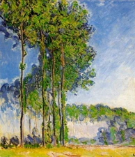 Claude Monet Poplars View from the Marsh Giclee Canvas Print 8x10 Landscape Art