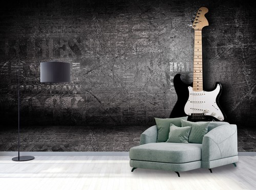 Music Wall Mural Photo Wallpaper Concrete Wall Boys Room Paper Poster Free Glue - Picture 5 of 9