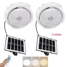 2Pc Solar Power Ceiling Pendant Light Remote Control Waterproof Out/Indoor Lamp