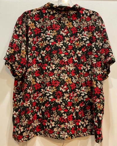 Sag Harbor Woman Matching Blouse Skirt Set Size 1X Black Multicolored Floral 221 - Picture 6 of 10