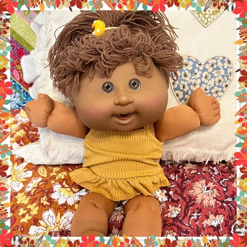 Smiley Cabbage Patch Kids Doll Play Along Jakks Baby Girl AA Dark Skin