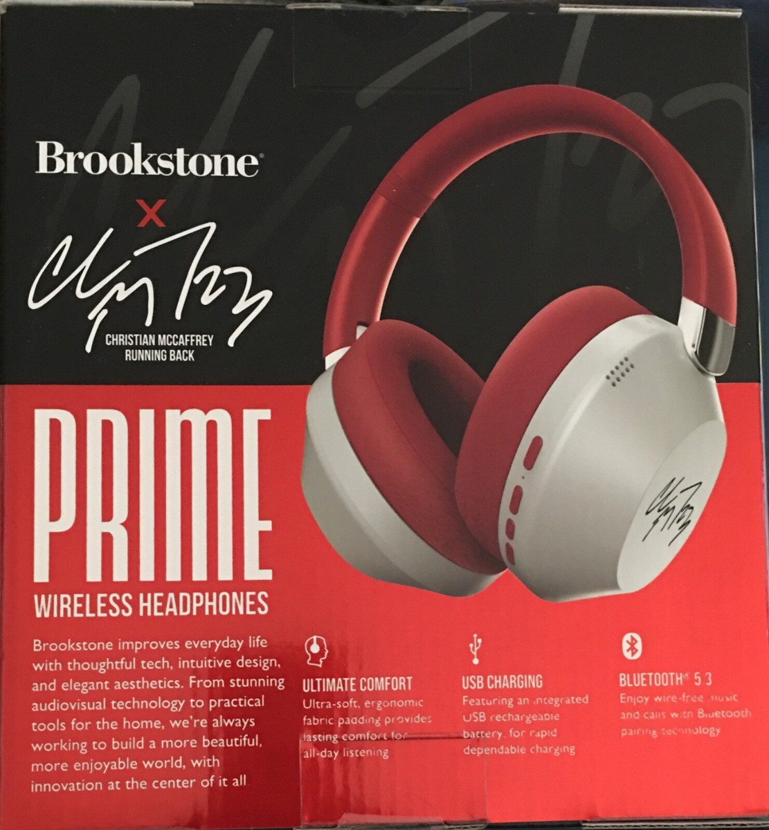 Brookstone Christian McCaffrey Prime Wireless Headphones NEW | eBay