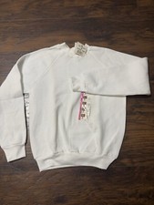 Vintage Fruit Of The Loom Fleece Top Sweatshirt White Women's Small - NEW