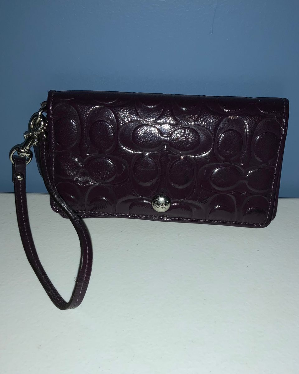 Coach Dark purple Embossed Wristlet Coach Outlet main image 2