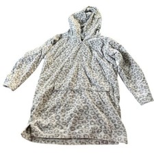 Pottery Barn Kids Cheetah Print Grey Pullover Hooded Towel Coverup Size Medium