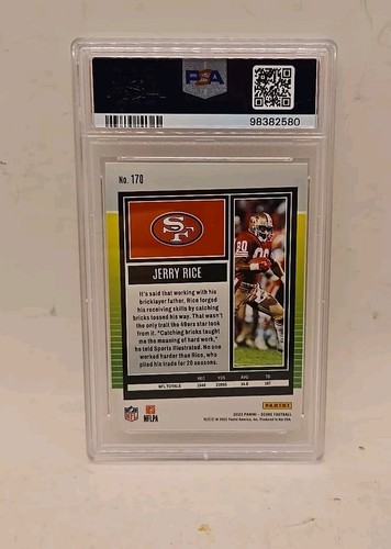 2022 Panini Score Jerry Rice #170 Orange PSA GEM MT 10 - Picture 2 of 2