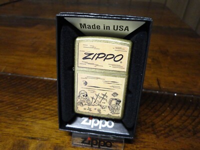 PIRATE TREASURE SHIPWRECK ISLAND ZIPPO LIGHTER MINT IN BOX