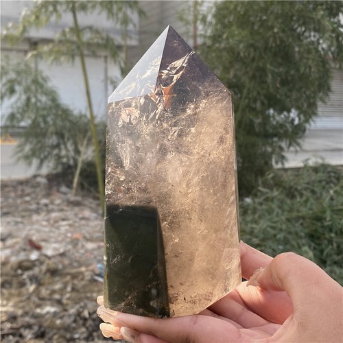 3.32LB Natural Smokey quartz Obelisk Gem Tower Quartz Crystal Point Wand XA5295 - Picture 7 of 15