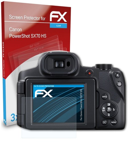 atFoliX 3x Film Protection d'écran pour Canon PowerShot S90 mat&antichoc