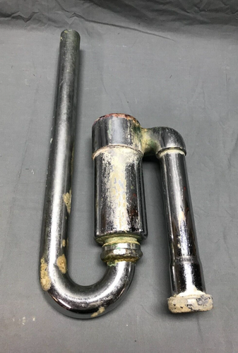 Spüle Abflussrohr Kanister P Falle Teile oder Reparatur Chrom Messing Vintage alt 241-23B - Bild 1 von 15