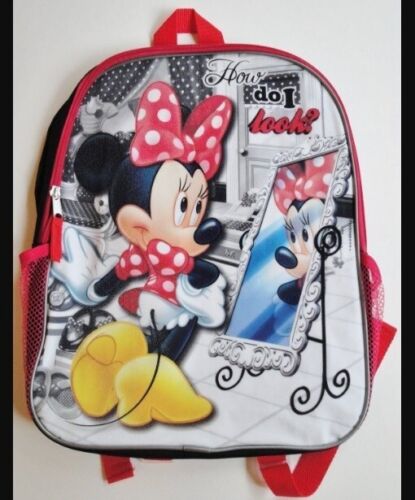 MINNIE Mouse Backpack NEW Sparkly Full Size Canvas Book Bag Tote Disney Mickey - Picture 1 of 5