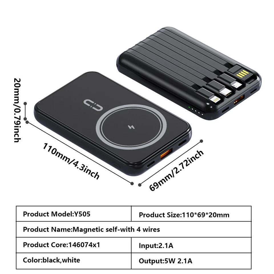 20000mAh Cargador De Bateria Inalambrico Magnetico Para iPhone 17/16/15/14/13/12 - Image 2 of 4