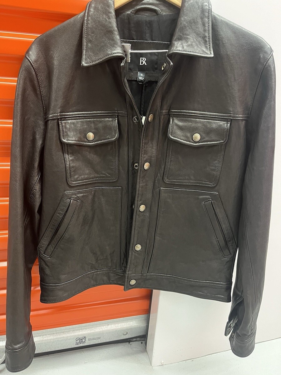 Banana Republic Alto Leather Trucker Jacket Men's Small Banana Republic Alto Leather Trucker Jacket Men's Small