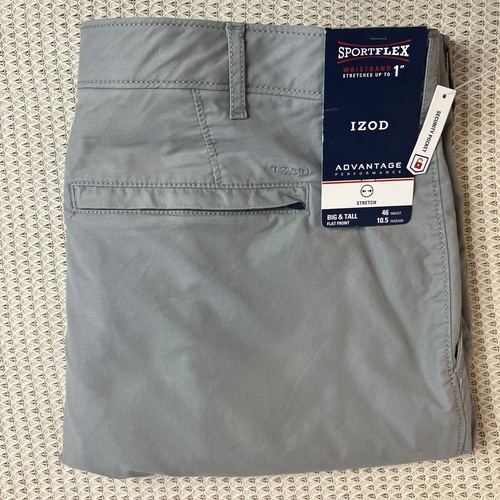 IZOD Men's Advantage Performance SportFlex Stretch Shorts Size 46 Grey NWT - Picture 4 of 14