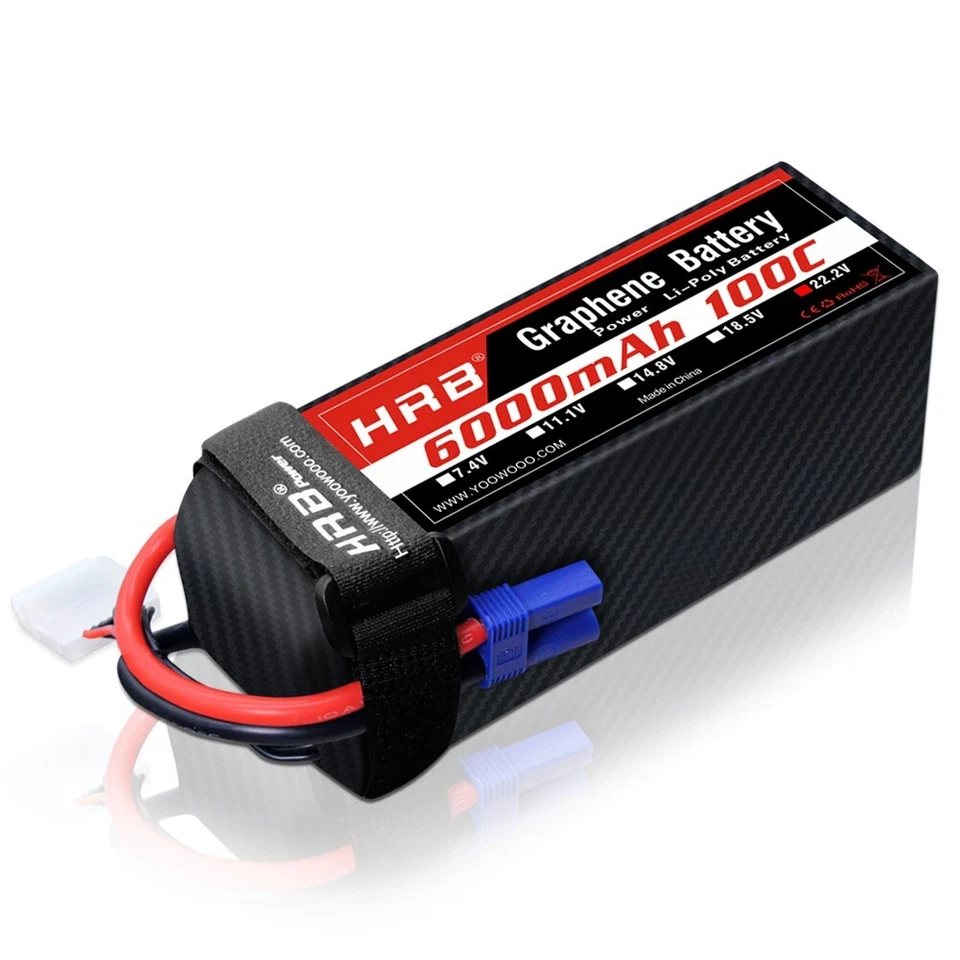2 x 6с 6000mAh 22.2V LiPo аккумулятор EC5 стабильный работает для радиоуправляемого вертолета самолета - Изображение 3 из 4