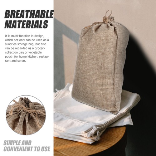 6 Pcs Drawstring Bag Burlap Bags for Vegetable Storage Potato Sacks - Picture 3 of 12