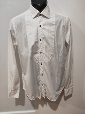 Peter Jackson Men's 2 Ply Egyptian Cotton Long Sleeve Check Shirt Size 40 White