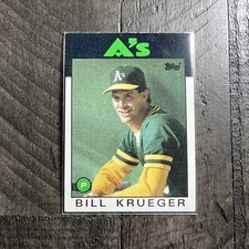 Bill Krueger Topps 1986 Baseball Card #58 Oakland Athletics