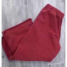 Good American Team Cardinal Wide Leg Sweatpants Croppped Size 3 Large
