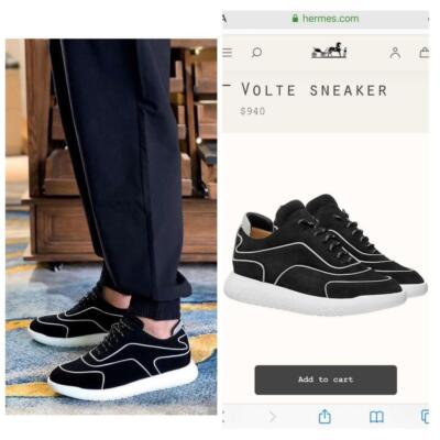 Hermes Men's Volte Reflective Sneakers Suede Size 41.5 Black Hermes Men's Volte Reflective Sneakers Suede Size 41.5 Black