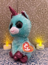 NWT Ty Beanie Boo 6" Ariella Cyan Rainbow Unicorn, Retired - Claire's Exclusive