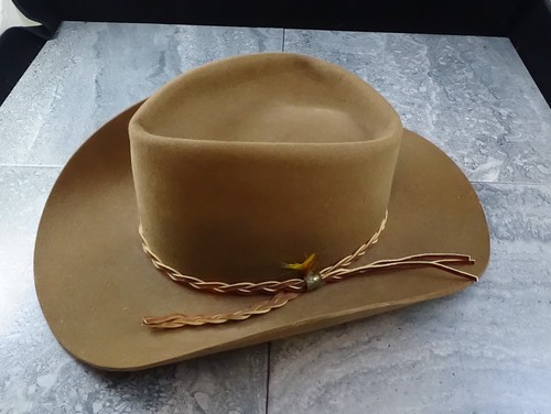 Vintage Stetson Cowboy Hat 7 1/8 3X Beaver Medium Brown - Picture 2 of 13