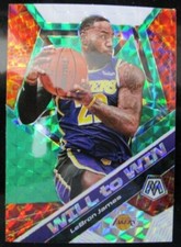 Lebron James 2019-20 Panini Mosaic Will To Win Green Prizm Lakers