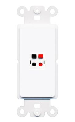 1 Port Speaker Wire Plug Jack Wall Plate Rocker White Home Theater Banana AV