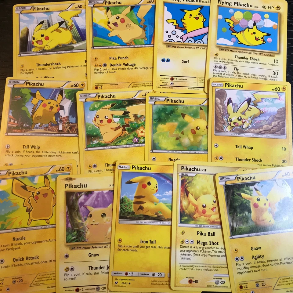POKEMON: 4 UNIQUE DIFFERENT PIKACHU CARD COLLECTION - RANDOM CARDS SET - NM
