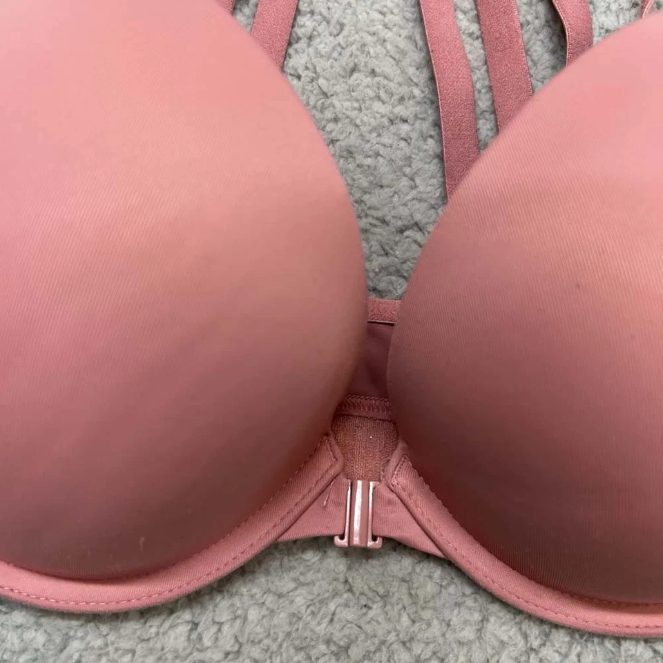 Pink Bra 36C Push Up Bra Wear Everywhere Push-Up Racerback Strappy VS Victoria S - Image 2 of 4