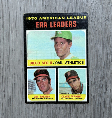 1971 MLB Topps ERA Leaders | Diego Segui, Jim Palmer, C. Wright | #67