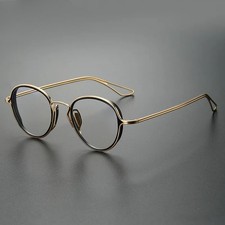 Titanium Oval Retro Large-Frame Men Glasses Frame Eyeglasses Women Eyewear