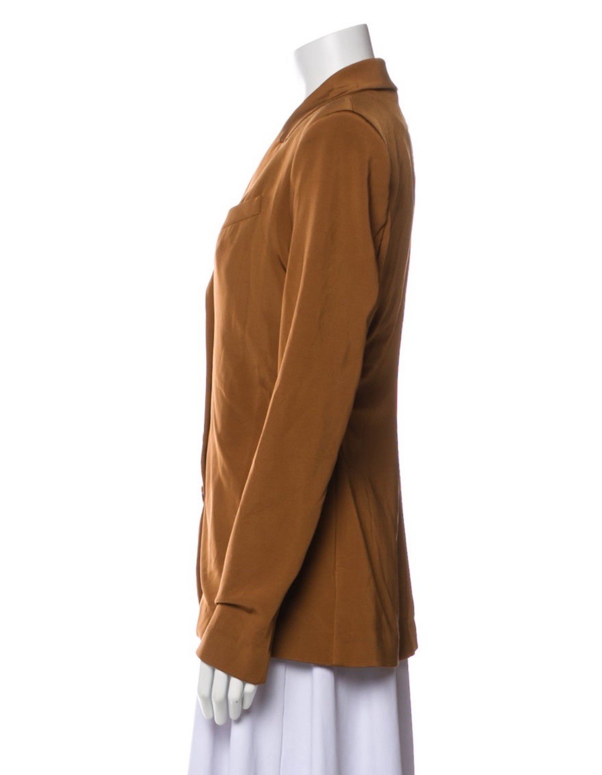 Pinko Authentic Solid Copper Brown Long Sleeve Bl… - image 2