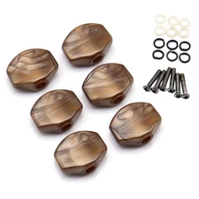 6Pcs Guitar Tuning pegs Tuners Machine Head Small Square Buttons Brown Pearl