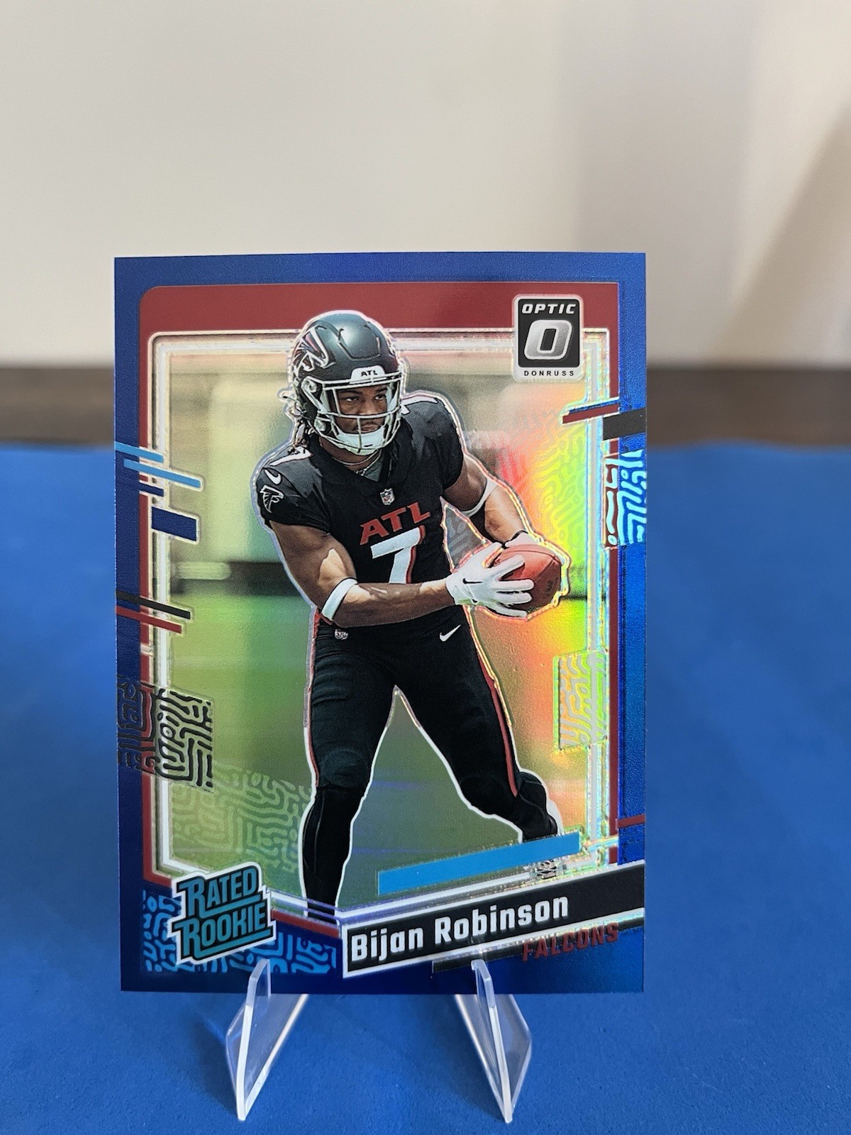 2023 Donruss Optic - Rated Rookie Bijan Robinson #206 Blue Prizm /199 (RC)