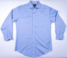 Jos A Bank Traveler Dress Shirt 16 - 32/33 Tailored Fit Blue Stretch NEW no tag