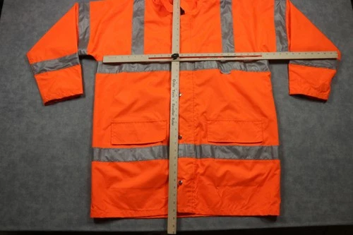 OccuNomix Coat Mens XL Orange Hi Vis Reflective Waterproof Rain Class 3 LUX-TJFS image 3