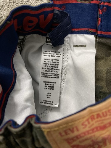 Levi's Boy's Youth Cargo Short Camo Camouflage Size 7 Adjustable Flex Waist - Picture 3 of 5