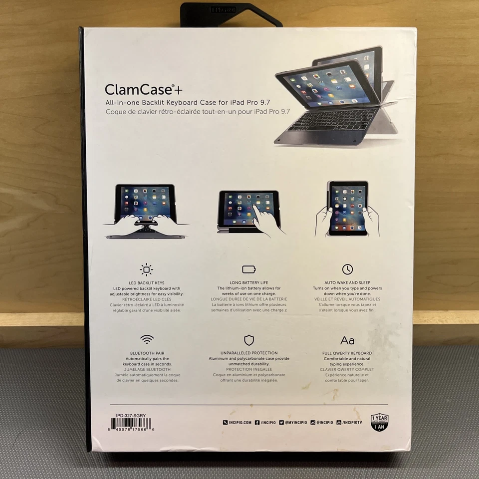 Incipio Gray Clamcase for iPad Pro 9.7 All-in-One with Cable - Image 2 of 4