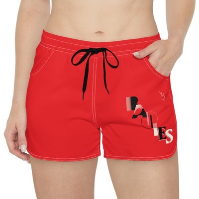 Baddies Luxe Red Runner Shorts | Women Graphic Athletic Shorts