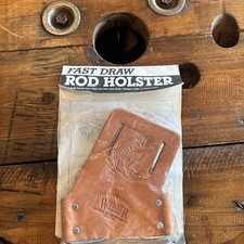 New, In Package! Webber Co. Tan Leather Fast Draw Fishing Rod Holster USA Made!