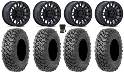 KMC Impact 15'' Wheels Black +38mm 32'' Alpha Tires Pioneer 1000 / Talon