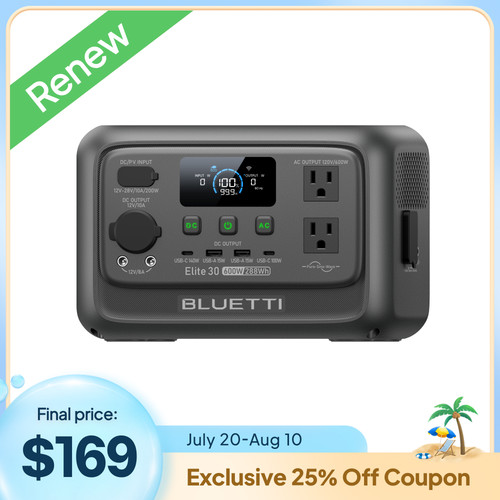 BLUETTI Elite 30 V2 288Wh Portable Power Station Generator for Road Trip