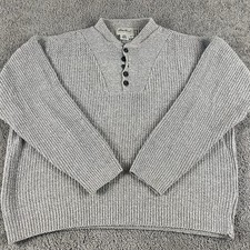 Vintage Eddie Bauer Henley Sweater Mens Large Oversized Fits XL/2XL 90s USA T152