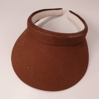 Women's Brown Visor Hat Cotton Blend Sun Protection Open Top