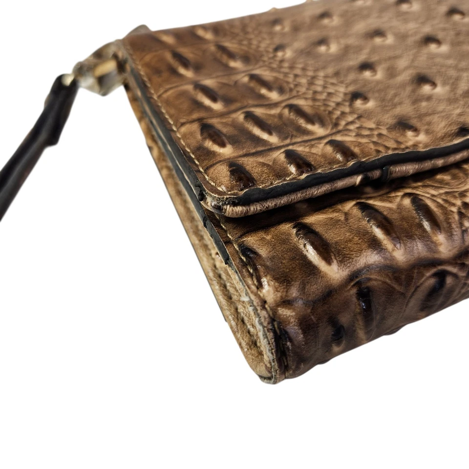 Bolso de Mano Republic Avestruz Cocodrilo Repujado Cuero Vegano Largo Bolso sin asas Cartera Tri Foto 2 de 4