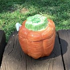 Vandor Pumpkin Ceramic Sugar Bowl with Lid & Spoon Fall Harvest Kitchen Decor