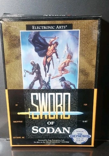 Vtg 1990 Sword of Sodan Sega Genesis Complete Video Game in Box with Manual